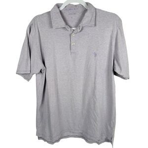 B.Draddy Purple White Pinstripe Cotton Short Sleeve Golf Polo Shirt Men’s Large